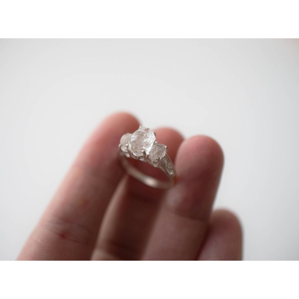 Unique Engagement Ring, Diamond Ring, raw stone ring, Anniversary Ring,